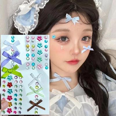 Fashon Butterfly Face Stickers Pearl Temporary Tattoo For Festival Waterproof Stickers Glitter R3E7