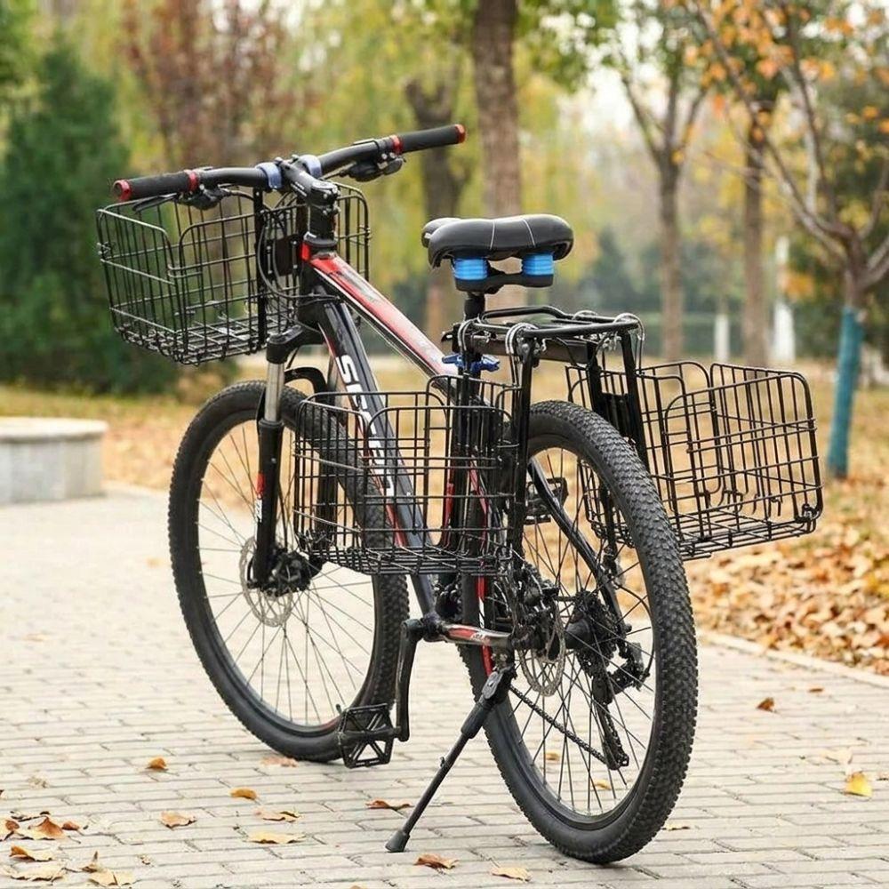 Black Bicycle Hanging Basket Foldable Bike Carrier Bag Bicycle Storage Basket  For Road Bicycles