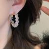 Korean Style Zircon Crystal C-Shaped Earrings - Elegant Luxury Earrings for Women