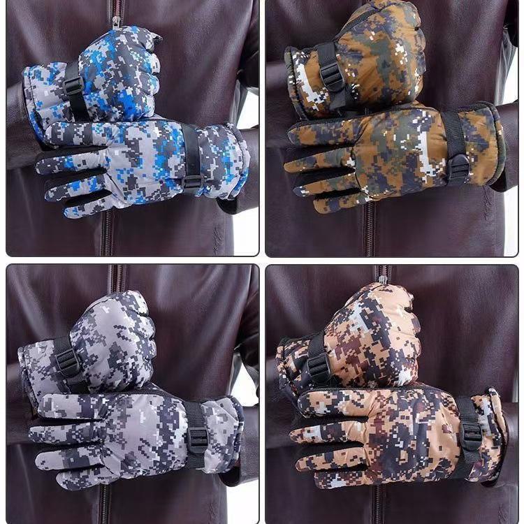 

Men s Winter Camouflage Cycling and Skiing Gloves - Thick, Warm, Velvet-Lined for Outdoor Sports and Motorcycling One Size