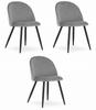 Bello Chair - Light Gray Velvet / Black Legs X 3