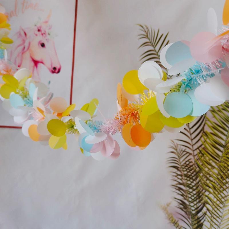 Easter decoration color strips pull flowers Oktoberfest event decorations Christmas wool strips birthday party ornaments