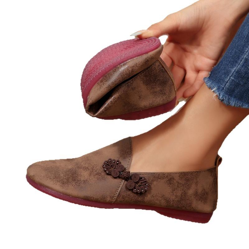 Women's Wide Width Round Toe Loafers - Low-Cut Slip-On Casual Flats for Spring/Fall, Comfort Driving Moccasins