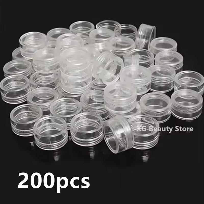 50/100/200pcs 2.5ml Clear Cosmetic Bottles Containers Pot Sample Clear Cream Jar For Nail Arts Small Clear Can Tin For Balm