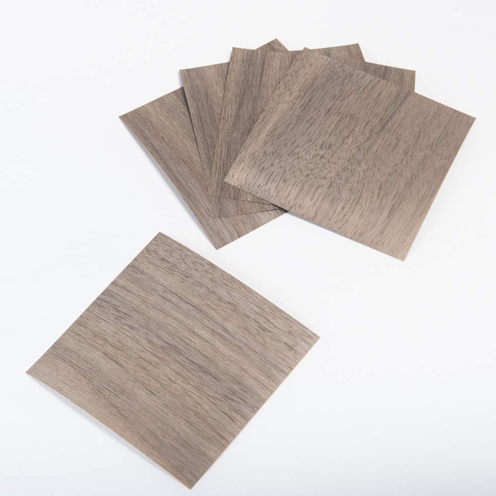 Mori No Kami Flexible Natural Wood Origami Set of 100 X 100mm Ultra-Thin Paper, Walnut, Small, 5,