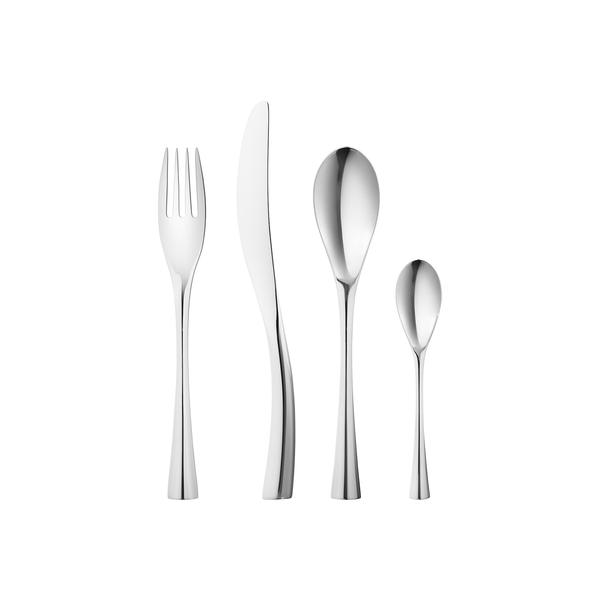 

Georg Jensen Cobra Cutlery Set, 4-Piece Set, Gift Box, Silver, Dishwasher Safe, 10020259