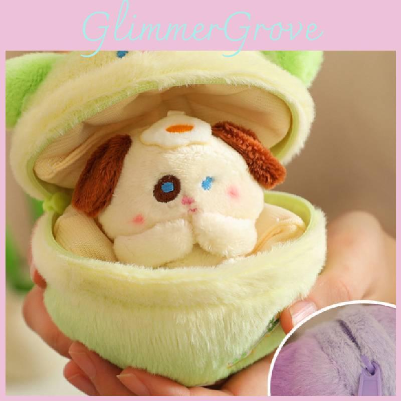 Adorable Transforming Dog Egg Plush Toy Soft Feather Cotton Filling