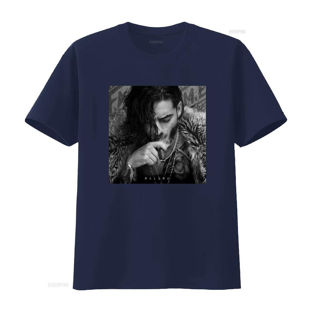 Vintage Streetwear Maluma Rapper Porträt Schwarz Weiß Druck Cool Lässig T-Shirt Vintage Gewaschen Weich Streetwear Atmungsaktiv