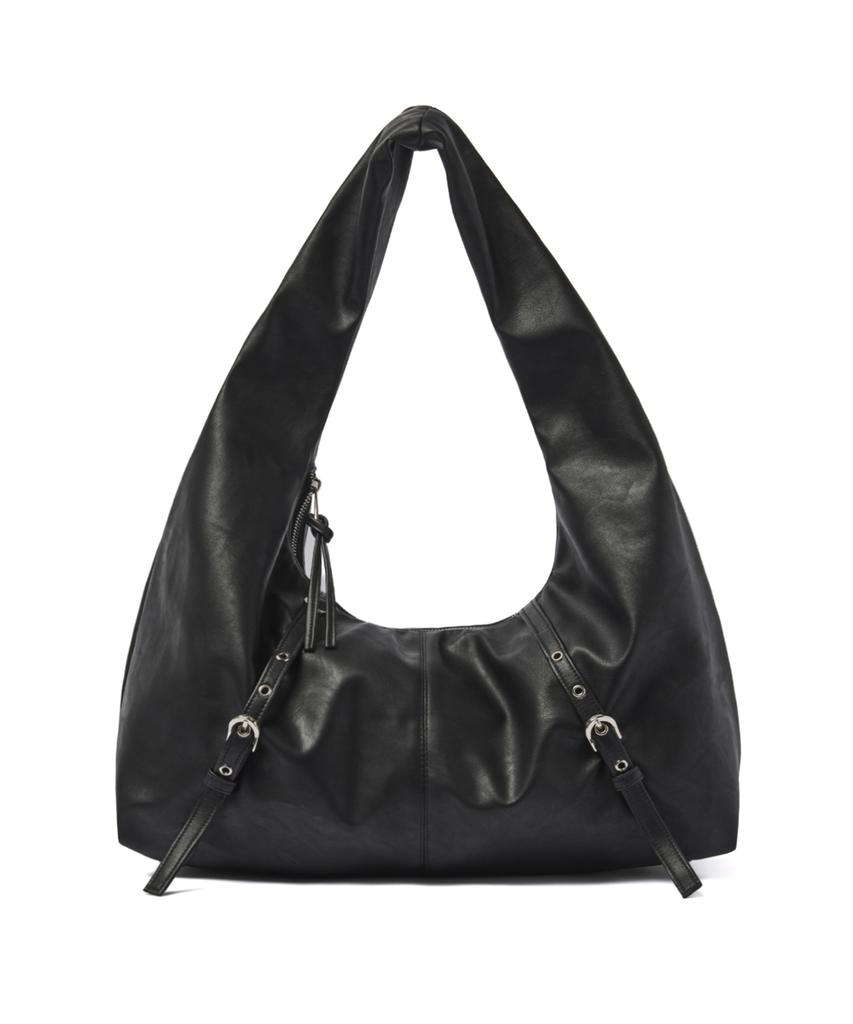 Picea Belted Hobo Bag [Crinkle Black]