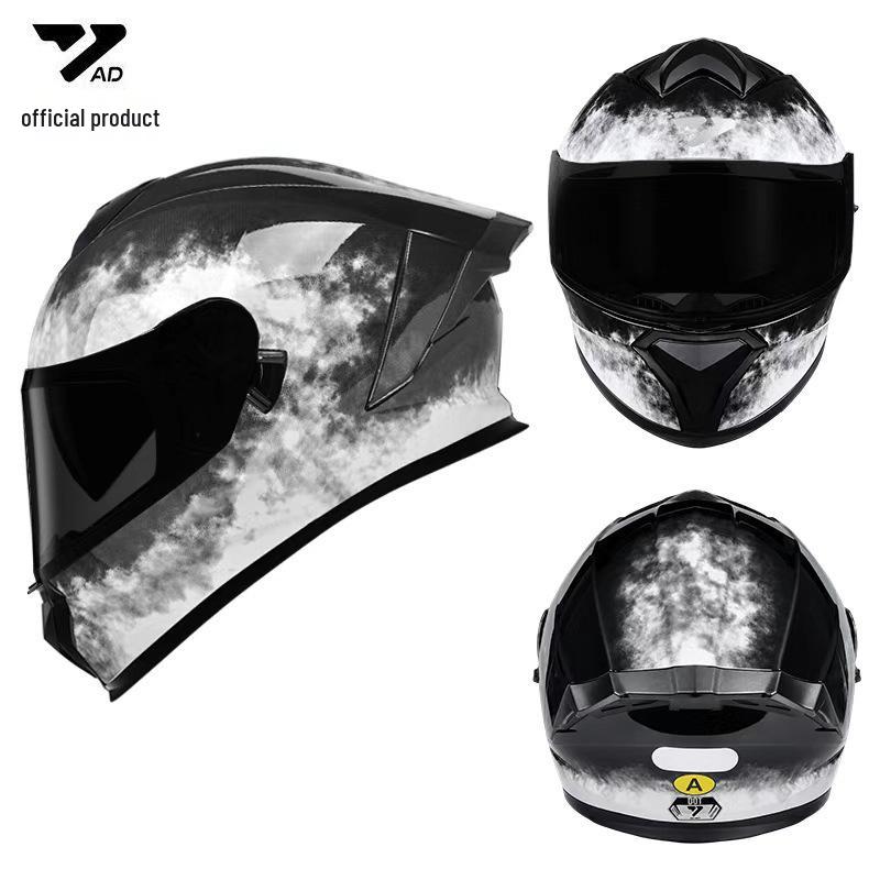 Cross-border DOT Certified Full Face Motorcycle Helmet for Men and Women, Trendy Four Seasons Riding Gear