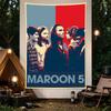 Maroon 5 Band Retro Red Blue Pop Art Concert Poster