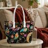 Floral Pattern Tote Bag Elegant Casual Daily Carry Shoulder Handbag for Ladies
