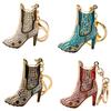 Shoes Boots Shape Keychain Crystal Rhinestone Keyring Car Bag Pendant Ornaments