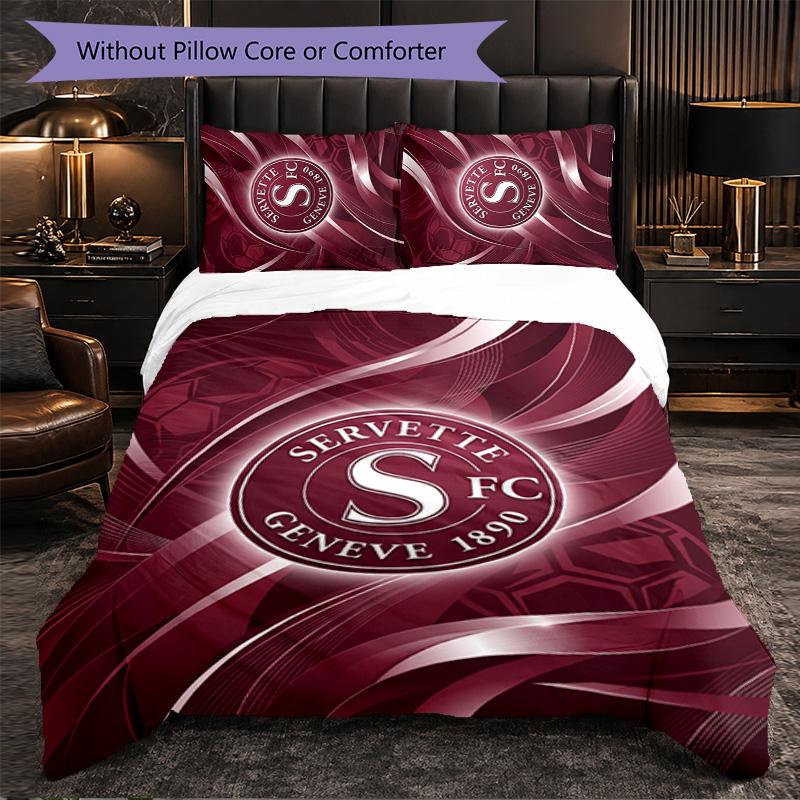 Biancheria da Letto a Tema Servette FC Set 3 Pezzi Copripiumino Biancheria da Letto Decorativa Per Camera da Letto di Adolescenti Decorazione per la Casa
