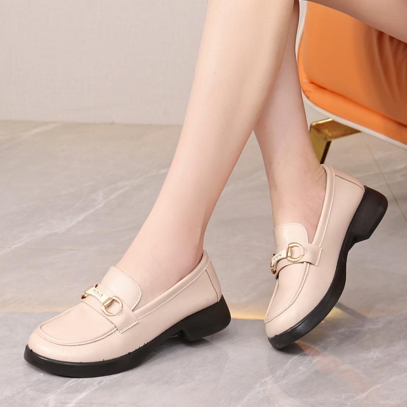 Women's shoes women's new flat heel platform work shoes soft sole small leather shoes women's shoes single shoes