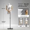 Luxury Full-Body Female Mannequin Display Stand: Fabric-Wrapped, Solid Wood
