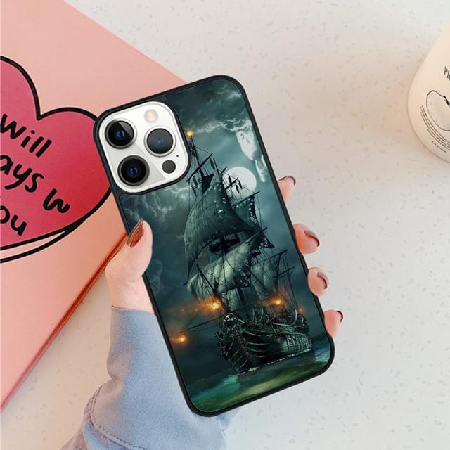 Old Ship in Sea Moon Night Phone Case For iPhone 17 Air 15 16 16e 11 12 13 14 Pro Max Cover For iPhone 17 Air Max Plus Fundas