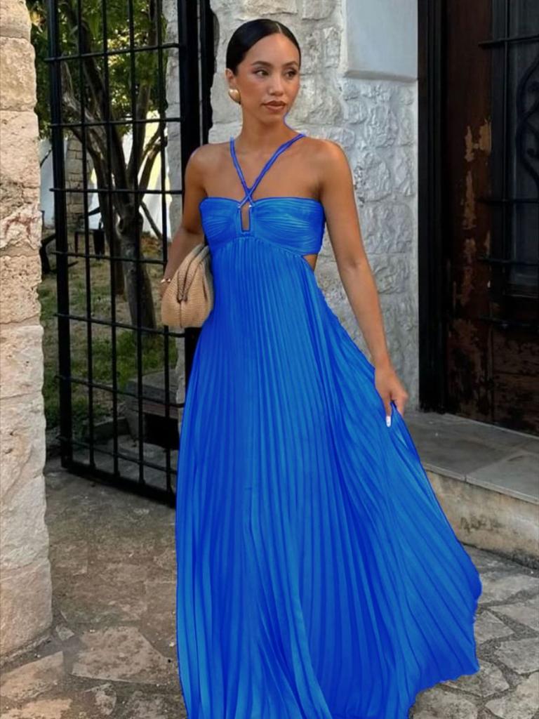 Newest Summer Pure Color Ribbed Sling Camisole Sleeveless Dress
