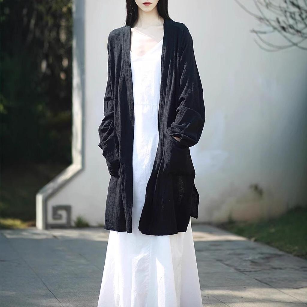 Zen Style Cotton Linen Cardigan - Spring/Summer Sun Protection