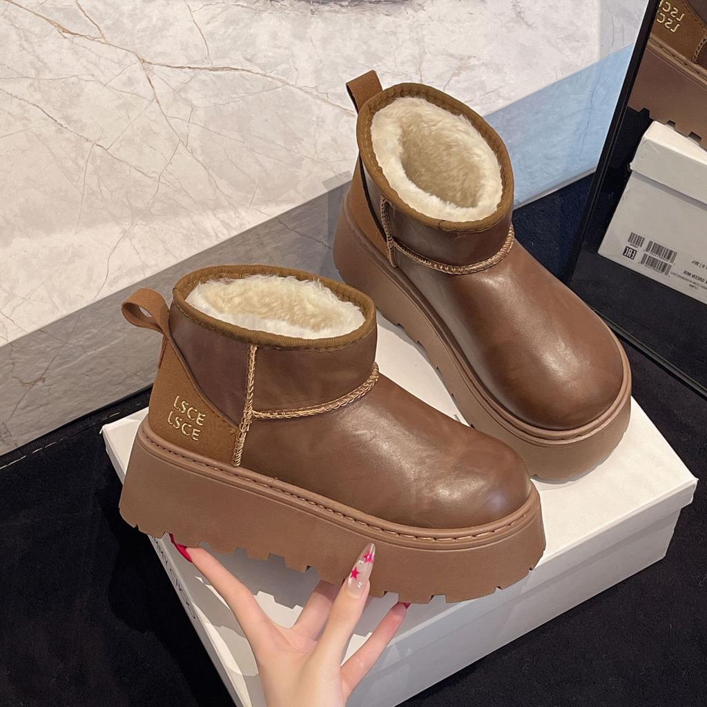 Thick-soled Velvet Doudou Boken Shoes for Women 2025 Winter New Outer Wear Fluffy Shoes To Keep Warm Thick-soled Snow Boots for Women