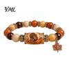 Commemorative Daily Wear Jewelry Thanksgiving Bracelet for Women, Holiday Beaded with Turkey Bucket Bead Maple Leaf Charm, Elastic Stretch Fall