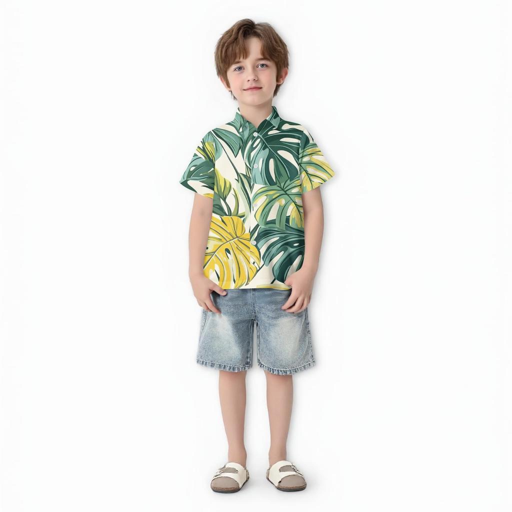 Family Matching Summer Outfits, Hawaiian Vacation Women Beach Dress, Girls Sundress, Men And Boys Button Down Shirt