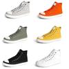 Mode Unisex Segeltuchstiefel Herren Sneaker Übergröße Damen Vulkanisierte Segeltuchschuhe Hoch Orange Freizeit-Schuhe Schwarz