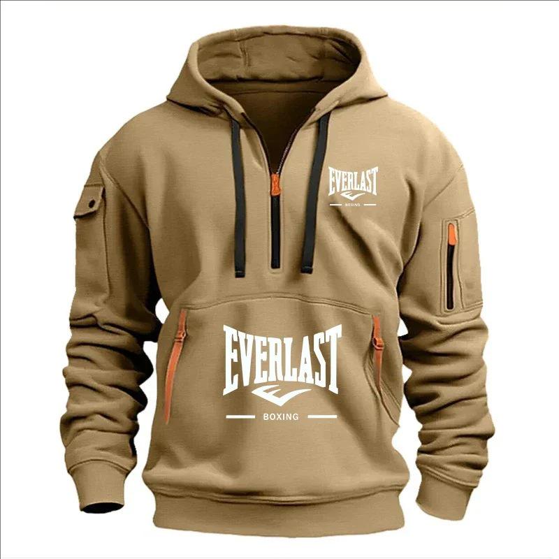Men s Multi-Zipper Arm Pocket Hoodie for Autumn & Winter Large (L)