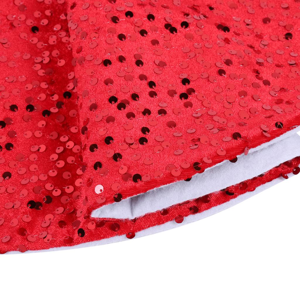 Christmas Tree Skirt with Small Sequins Red Tree Skirts Sparkling Sequin Tree Skirt for Christmas New Year Festival Family Party