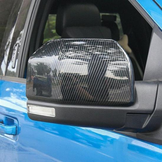 Car Rearview Mirror Cover Trim For Ford F150 2015- Accessories Carbon Fiber