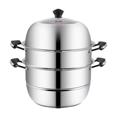 Double Happiness 304 Stainless Steel 3-Tier Steamer Pot