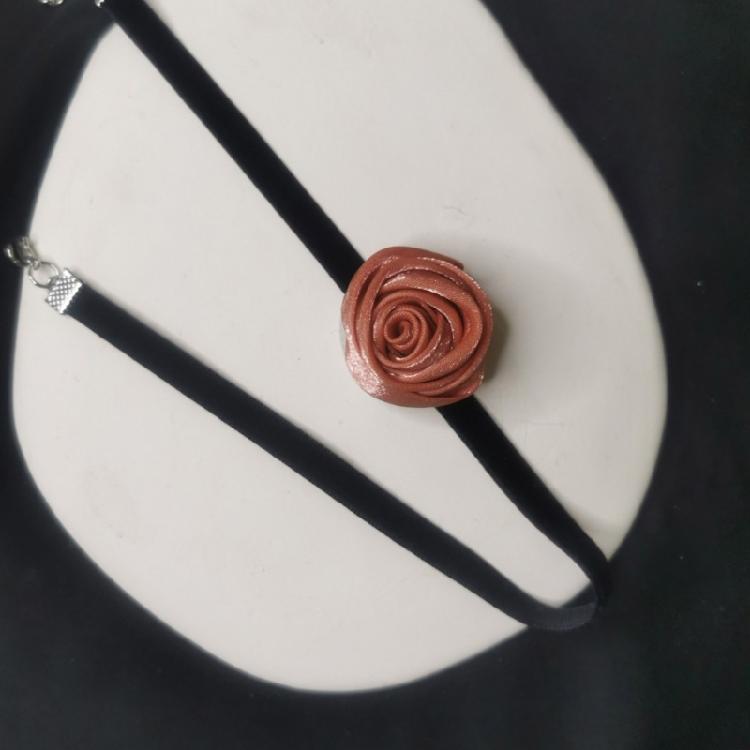 Bohemian Flowers Velvet Elegant Rose Necklet Clavicle Chain Autumn and Winter