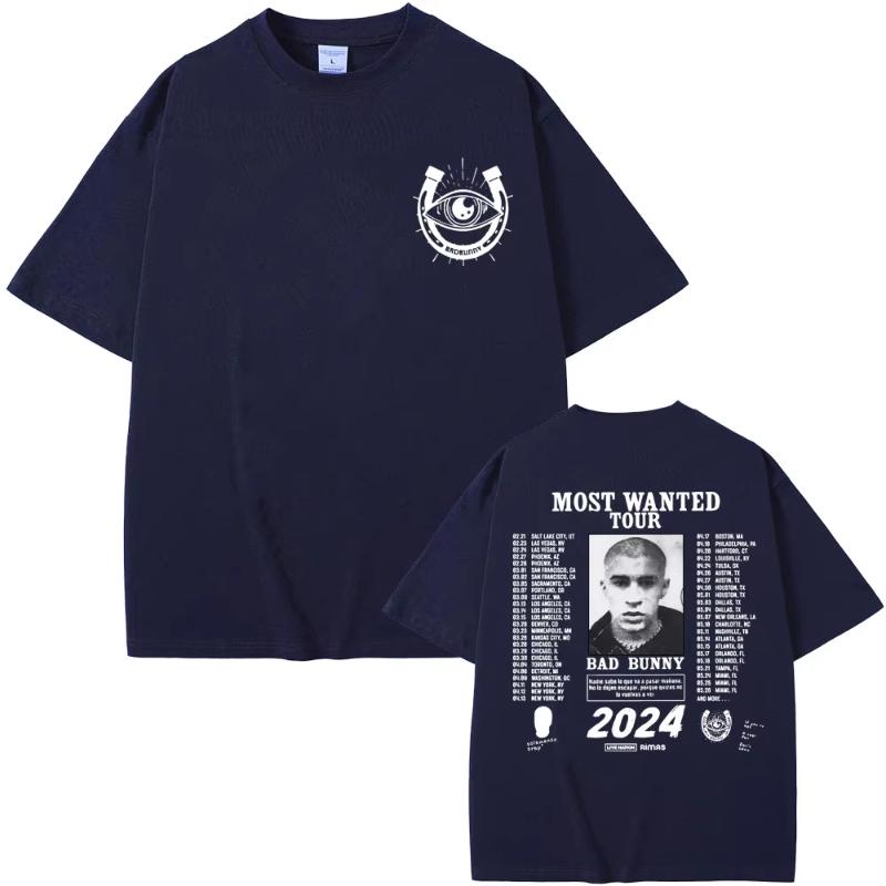 

Hot Sale New Hip Hop Rapper Bad Bunny 2024 Most Wanted Tour T-shirt Men s Nadie Sabe Lo Que Va A Pasar Manana Album Print Tsh... S разноцветный