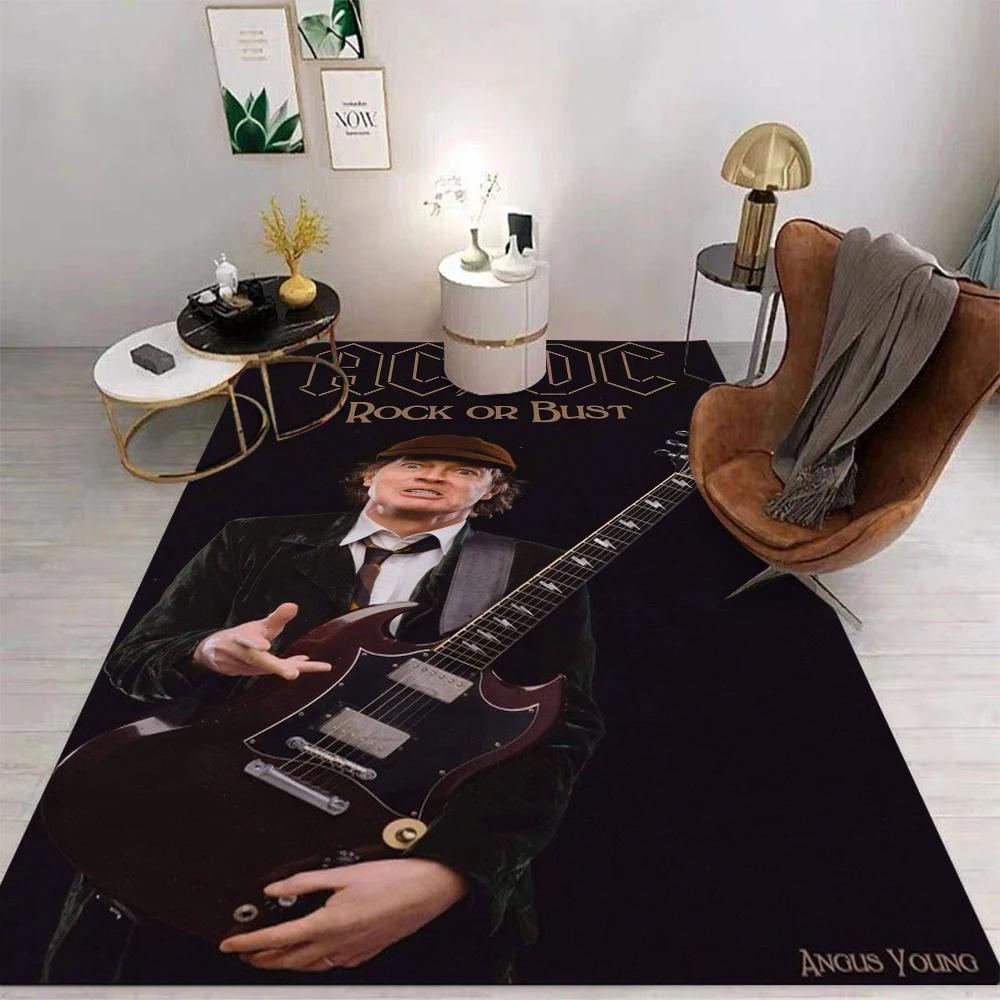 BAND A-AC-DC Prints Carpet Modern Home Living Room Decor Rugs Music Design Room Decor Floor Mat Non Slip Washable Birthday Gift