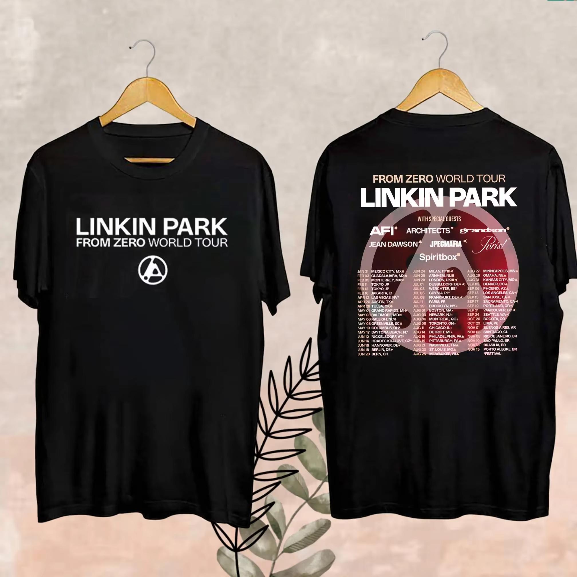 GUOYAN TOP 2025Fashion Officieel Heren Linkin-Park From Zero World Tour T-shirt Unisex Harajuku O-Hals Korte Mouw Popmuziek Shirt Fan Cadeau M
