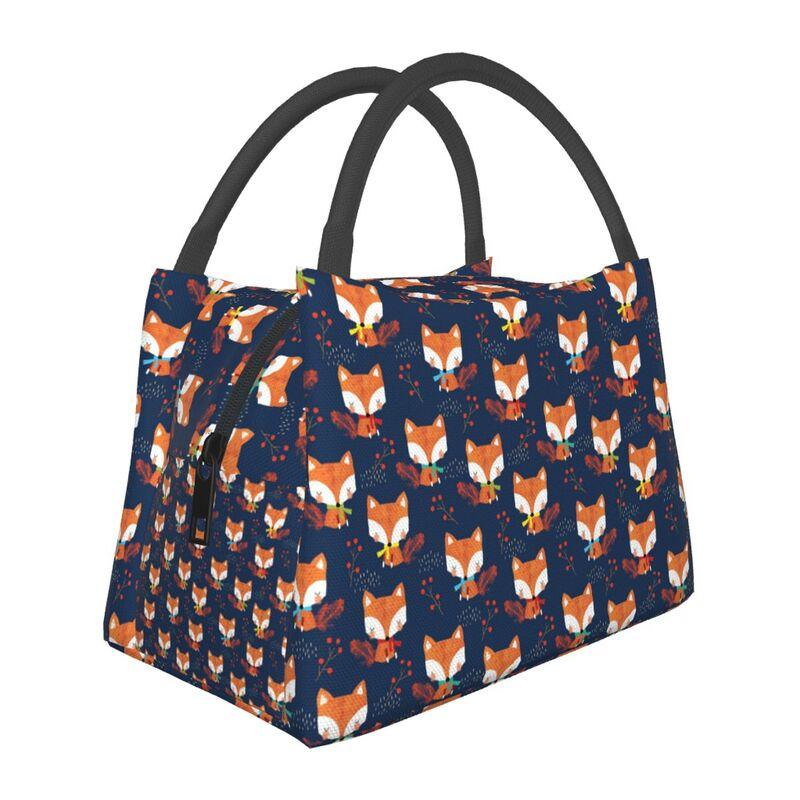 Cute Woodland Foxes Thermal Lunch Bag for Women Girls Kids Reusable Insulated Lunch Box for Work Picnic Travel School Gifts