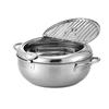 304 Stainless Steel Deep Frying Pot 3.4L Capacity 33x24.8x15CM Kitchen Cooking Fryer Pot