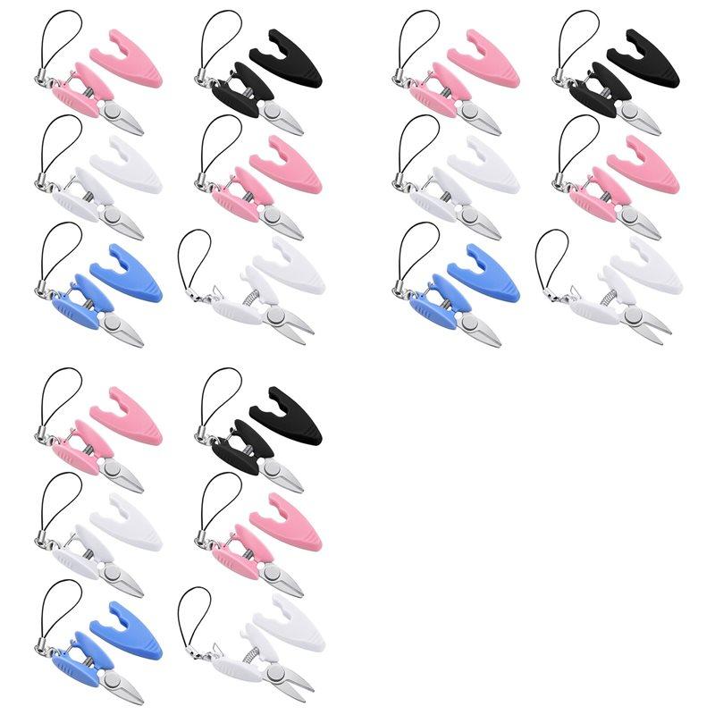 

18 Pcs Mini Small Scissors Keychain Set With Cover Travel-Sized Portable Snips For Travel, Sewing, Crafts And Yarn