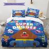 Hey Duggee Muster Bettwäsche Bettdecken-Set Heimdekoration Geschenk (1 Bettbezug + 2 Kissenbezüge (ohne Füllung))