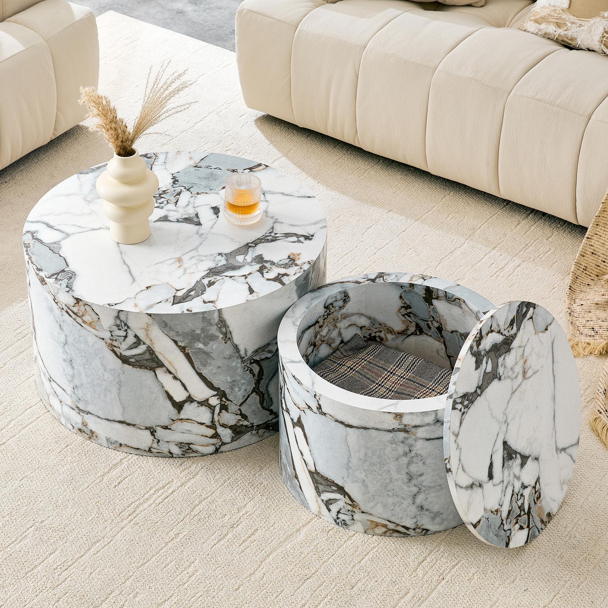 Set of 2 Round Coffee Tables