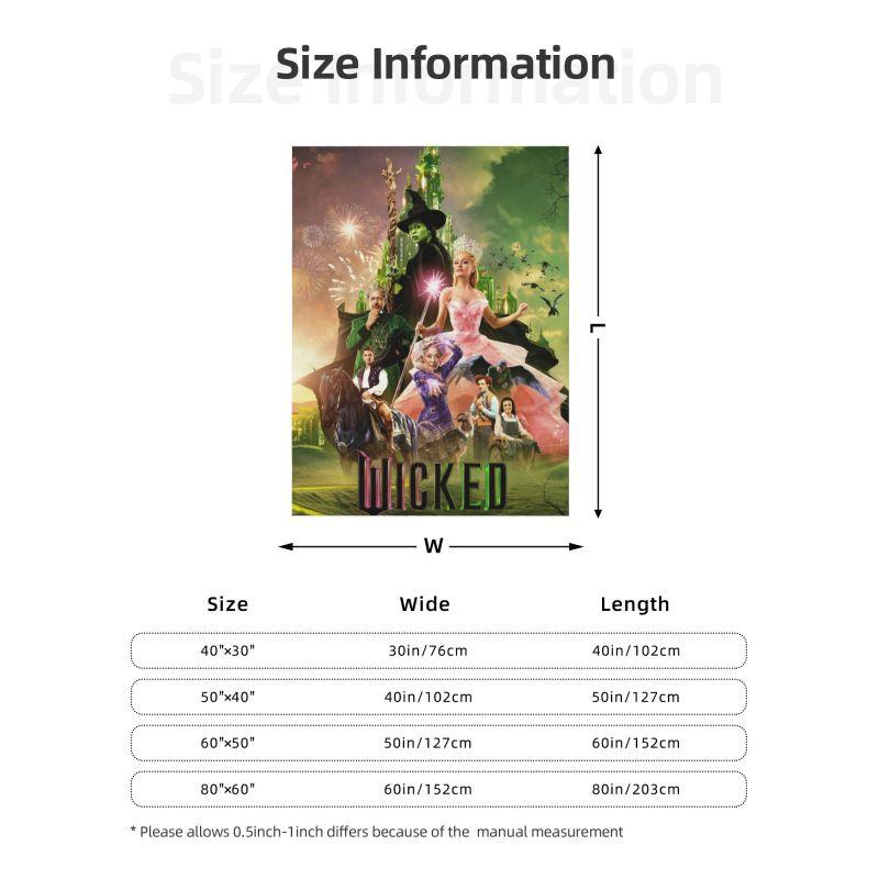 Custom Wickeds Musical Movie Blanket Warm Fleece Soft Flannel Throw Blankets for Bedding Couch Office Autumn