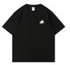 A Fun and Simple Coffee-drinking Laid-back Cat Summer Cotton Short-sleeved T-shirt, New Style, for Both Men and Women.