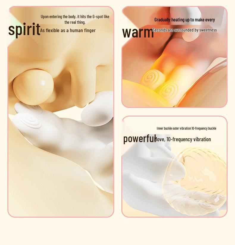 Cross Gold Right-Handed G-spot Vibrator with Heating and Double Finger Buckle