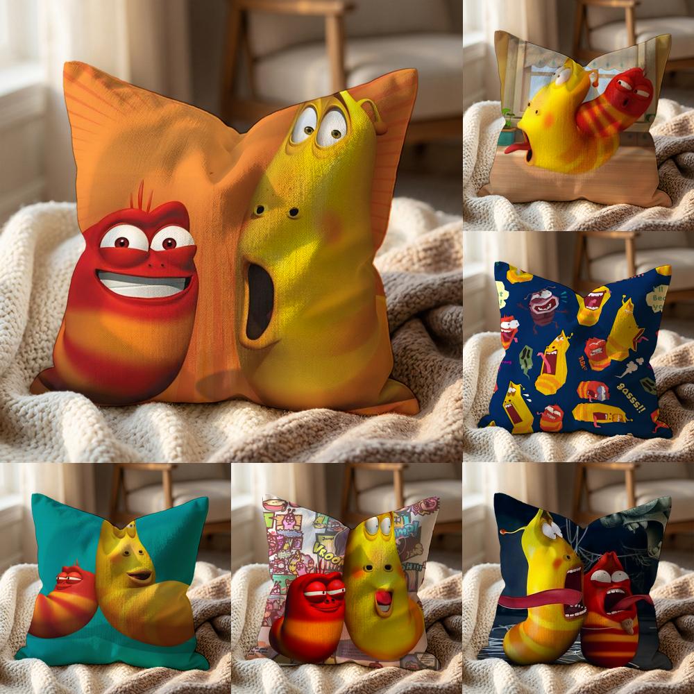 Funny L-Larva Cushion Cover Multi-Scene Pillow Cover for Home & Car - Reversible, Soft & Durable for Daily Use