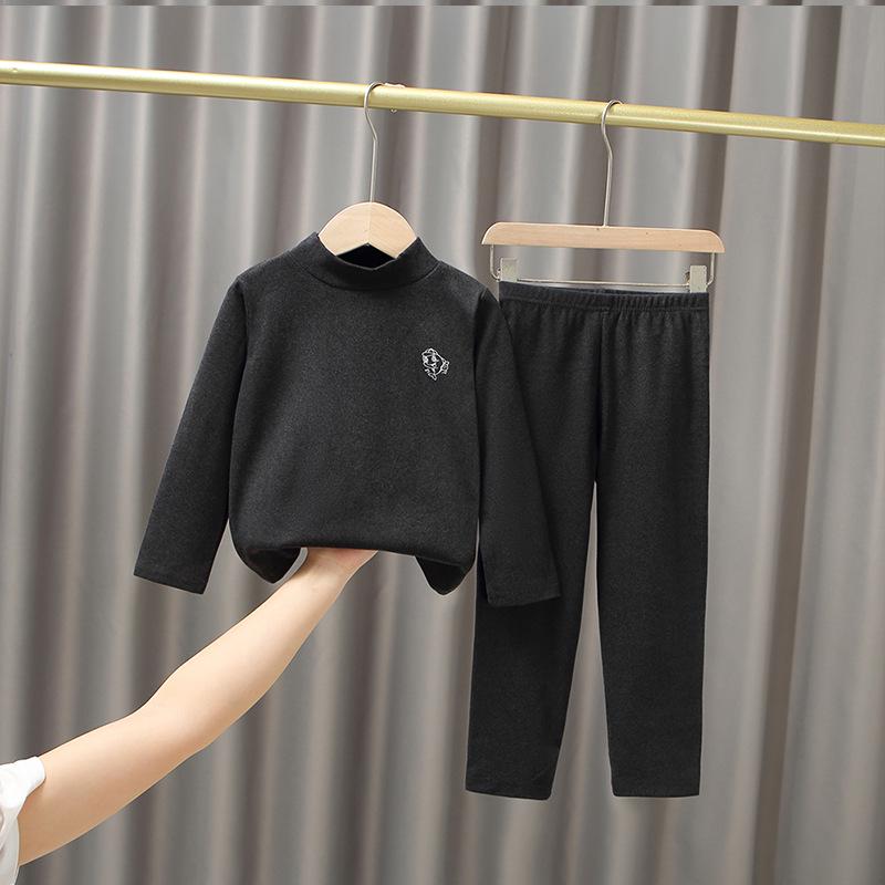 Kinder Doppelseitiges Gebürstetes Thermo-Fleece Unterwäsche-Set: Winterwärme für Jungen und Mädchen