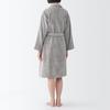 MUJI Fluffy Pile 84870576 Bathrobe, Unisex, L-XL, Gray,