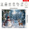 2D Christmas Winter Forest Backdrop Snowman Reindeer Party Photography Background