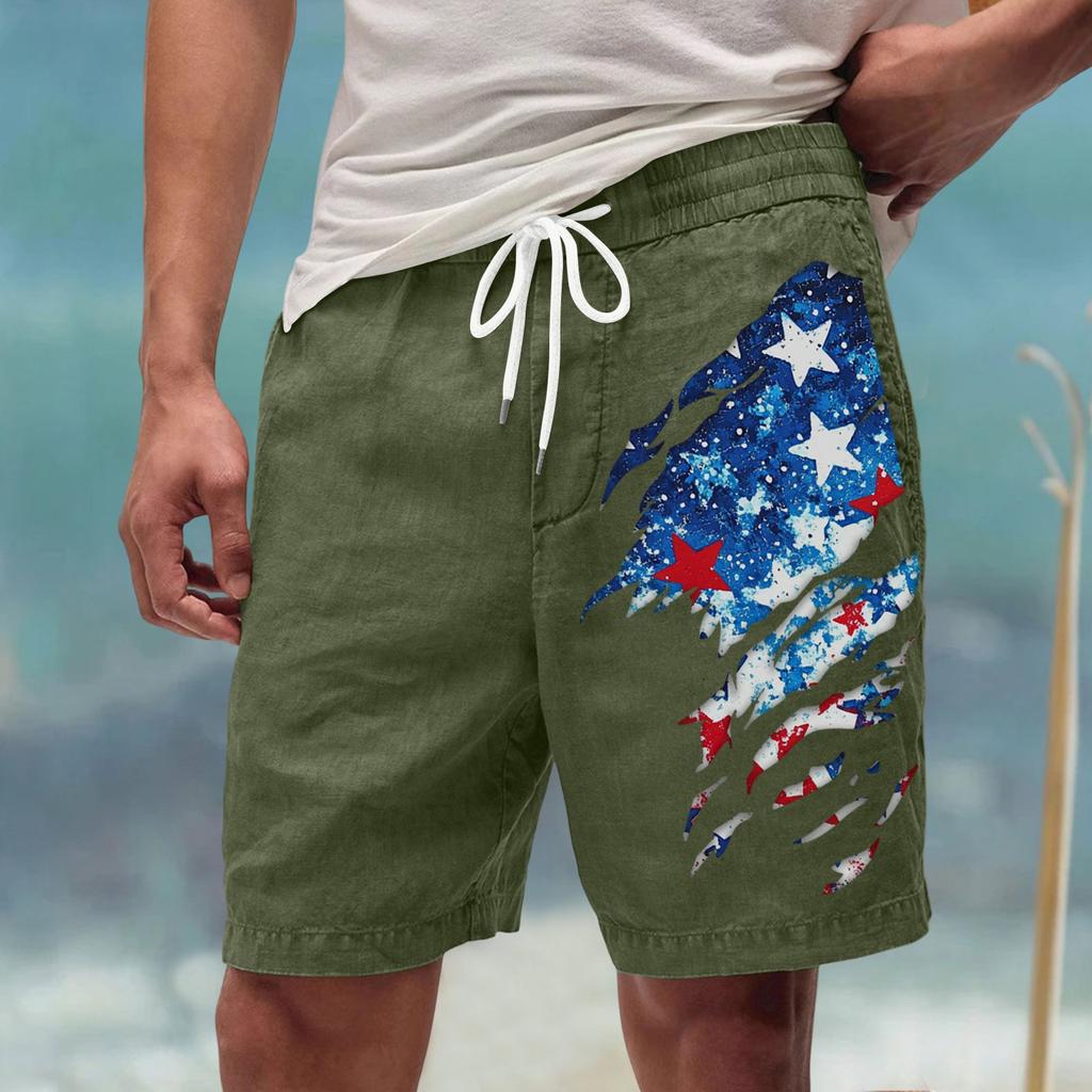 Męskie letnie, duże, swobodne, luźne spodnie sportowe, szorty plażowe