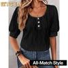 Women's Fashion Casual Short Sleeve O-Neck Blouses & Shirts