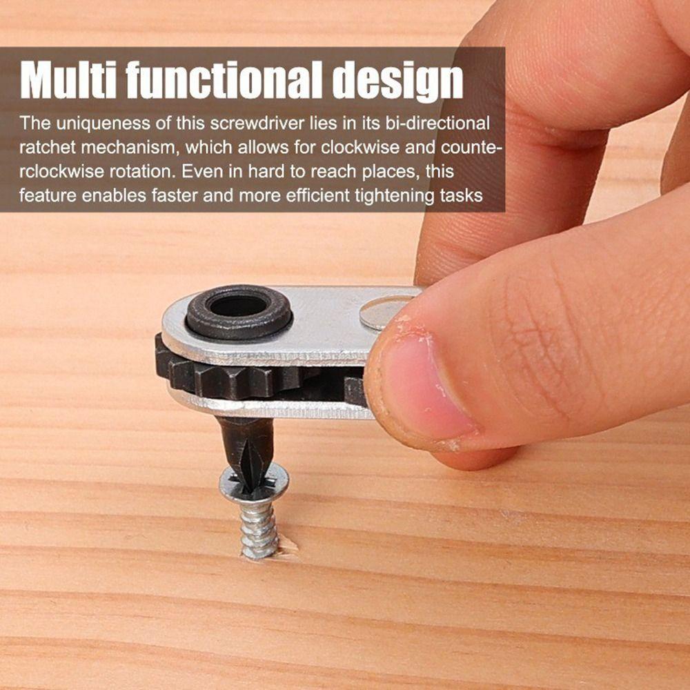 Alloy Steel Ratchet Wrench Multifunctional Cross Screwdriver Durable Bidirectional Screwdriver